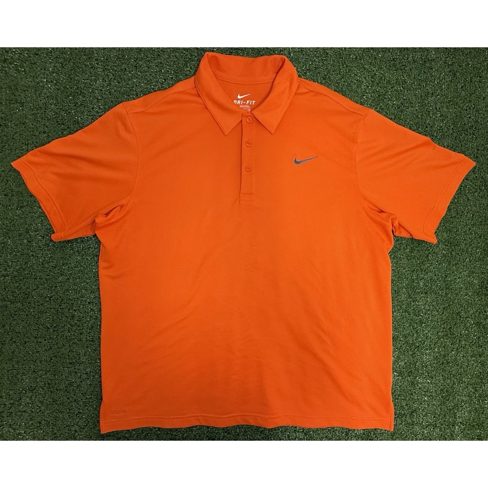 NIKE Men's XL Orange DRI-FIT Golf Performance Polo Polyester - Fall / Halloween